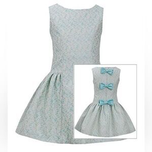 Bonnie Jean sea green and white textured sleeveless dress sz 5